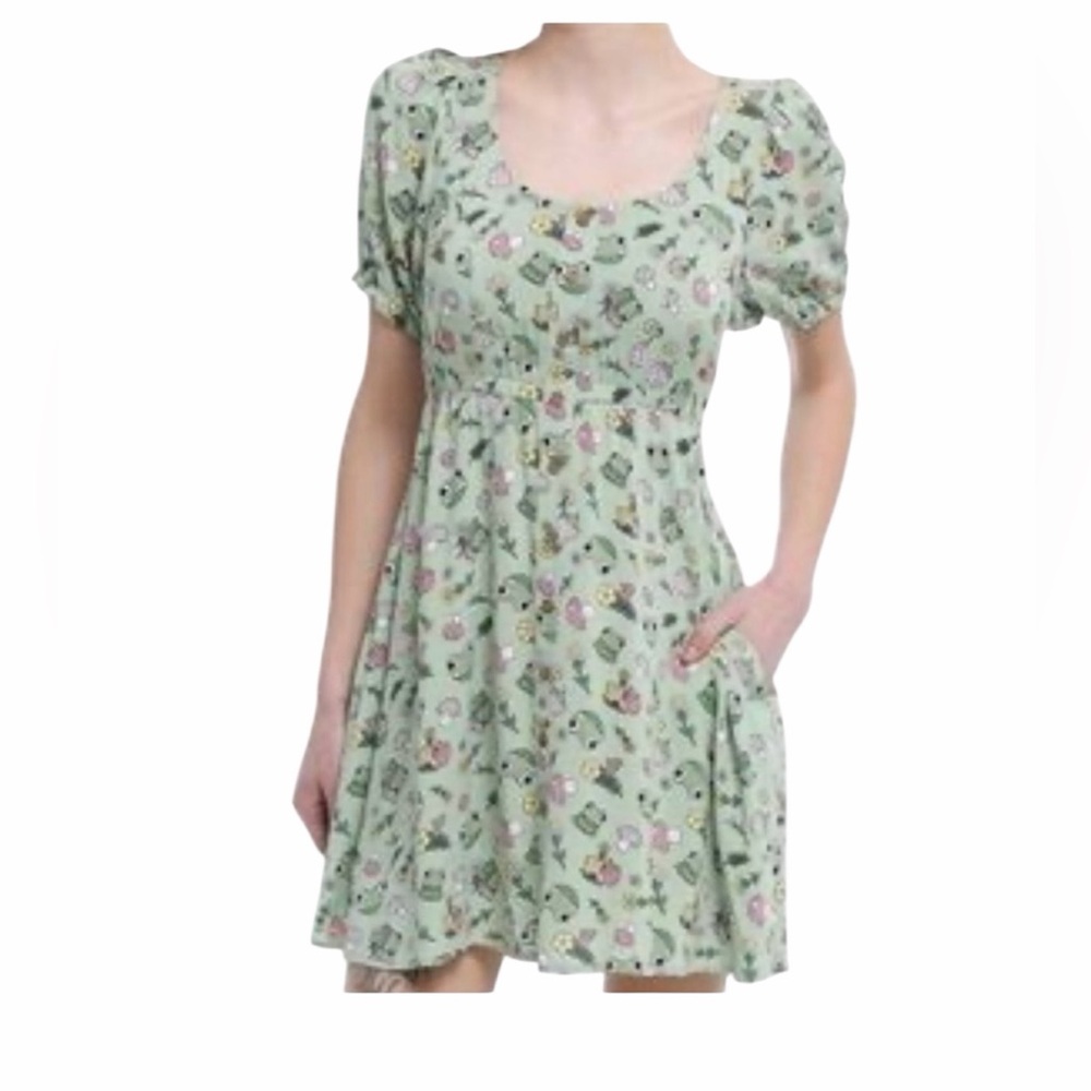 Thorn & Fable frog fruit mushroom babydoll Lolita fairycore mini dress pockets